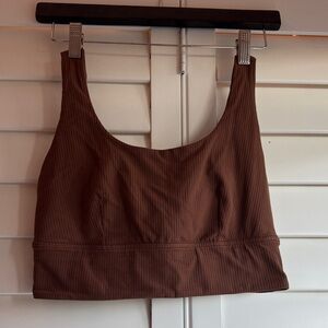 lululemon athletica Brown Ribbed Crop Top